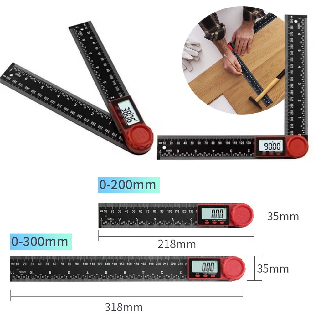 2 in 1 Folding Digital Protractor LCD Angle Finder Ruler 360° Protractor Gauge