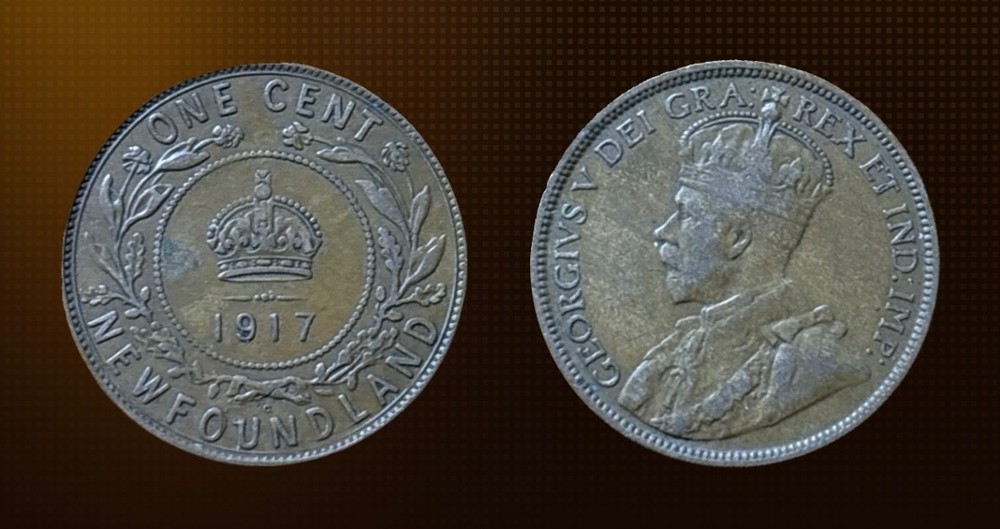 1917c  Newfoundland one cent VF