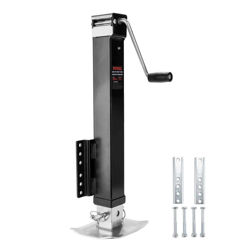 8000lbs Heavy Duty Trailer Jack, 30" Lift Swivel Bolt-on Jack w/ Drop Leg RV
