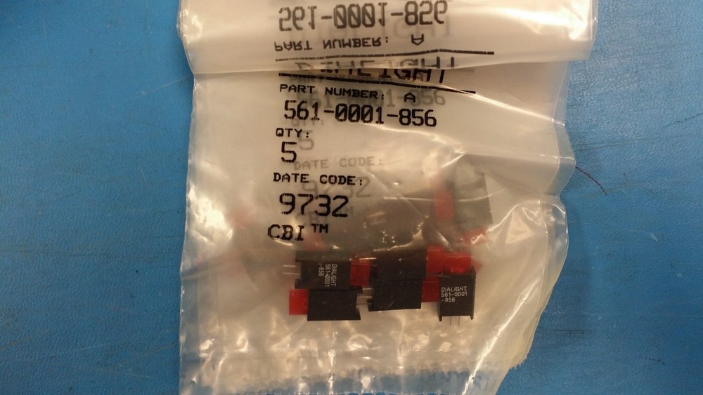 (5 PCS) 561-0001-856 DIALIGHT RED LED CBI STAND-OFF THROUGH HOLE