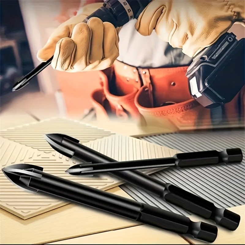 Multi-Material Drill Bit Set - Hex Shank for Tile, Concrete, Wood Drilling