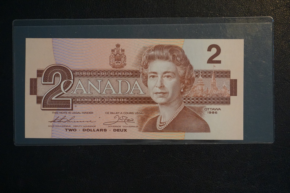 1986 2$ Radar 3 Digit BGB4323234 UNC