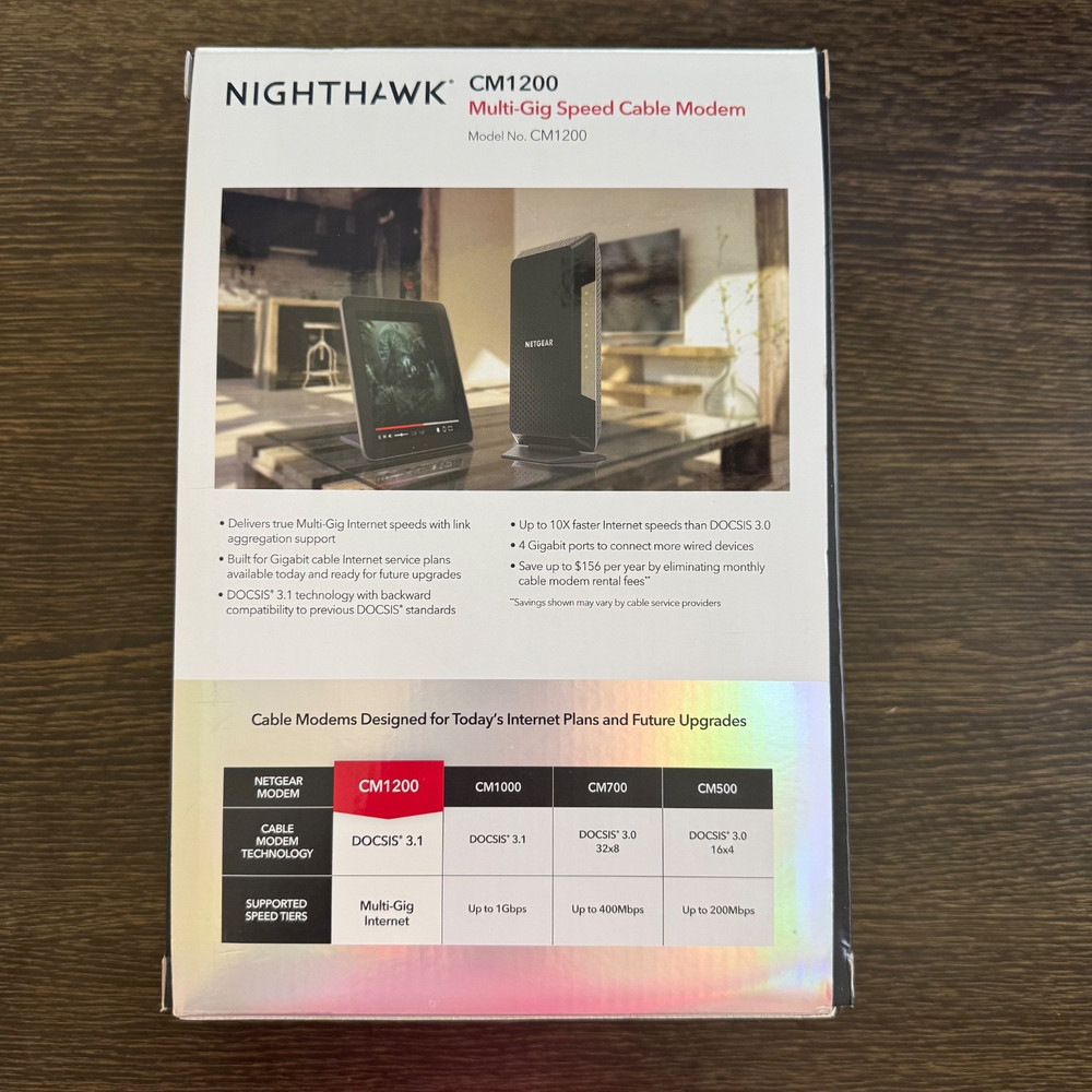 NETGEAR Nighthawk CM1200-100NAS DOCSIS 3.1 Cable Modem