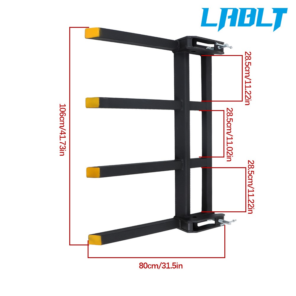 LABLT Universal For Tractor Skid Steer Buckets Clamp on Heavy Debris Fork