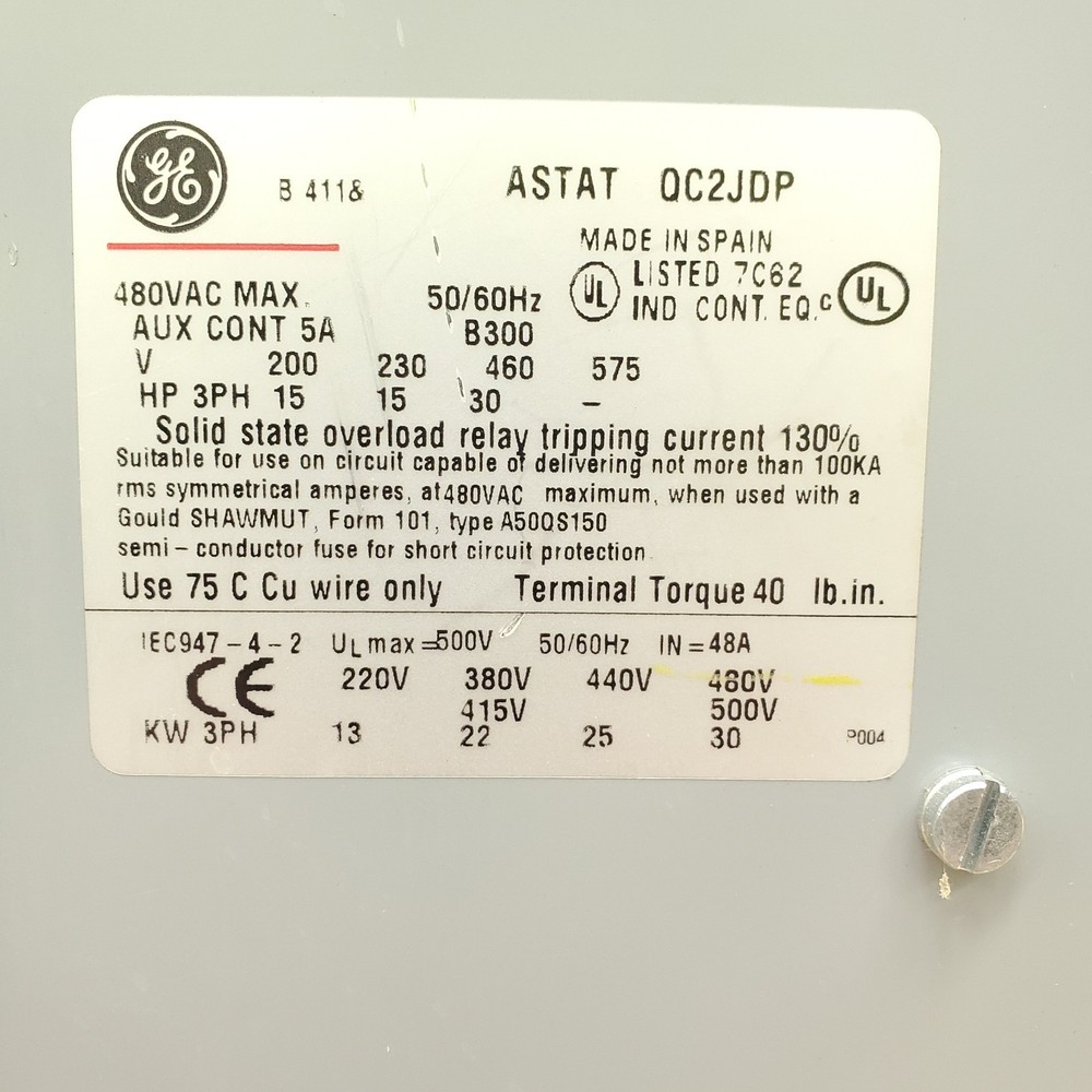GE ASTAT Plus QC2JDP 30HP @ 480VAC Soft Start Solid State Motor Starter -PERFECT