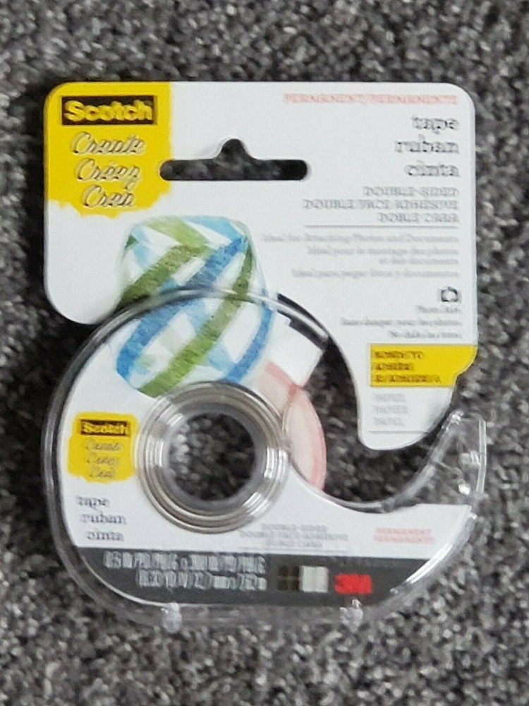 Scotch Permanent Double-Sided Tape 1 Roll 0.5" x 300"