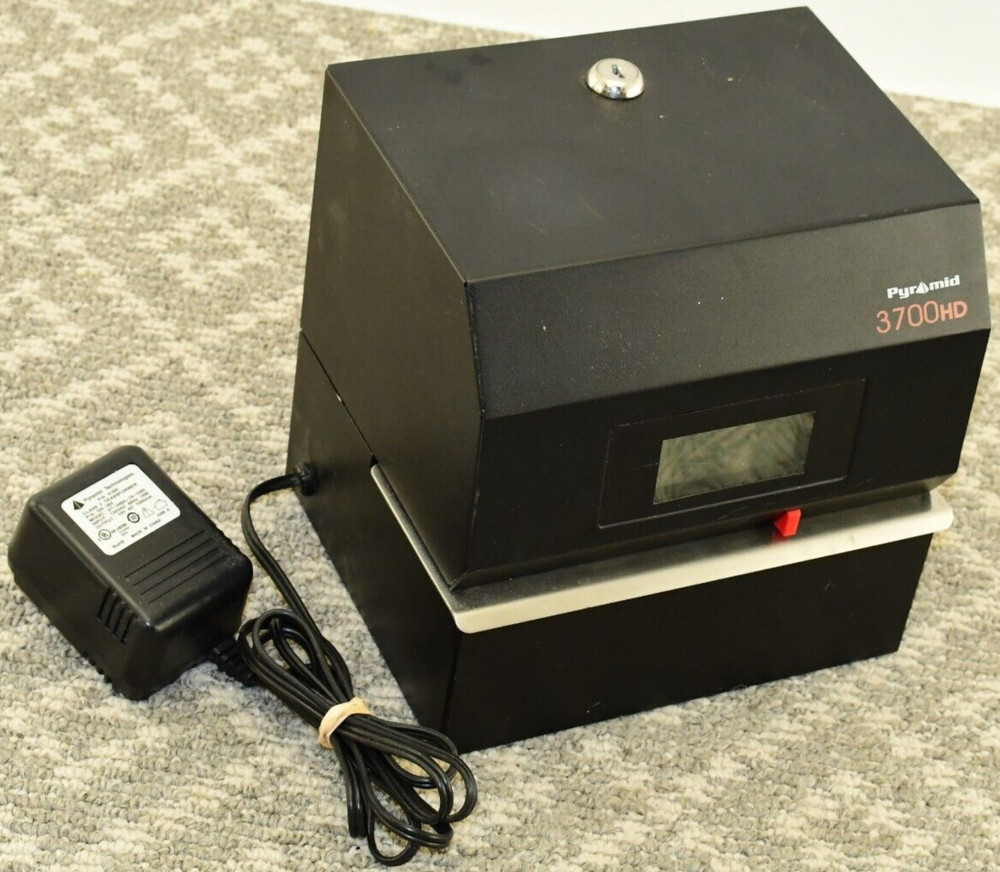 Pyramid 3700 Heavy Duty Digital Time Clock & Date Stamp - MISSING KEY