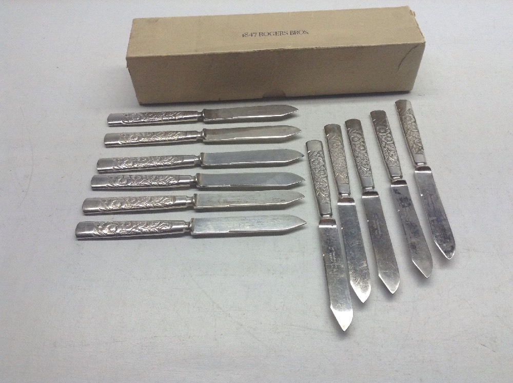 11 Wm Rogers International Magnolia Silverplate Solid Fruit Knives