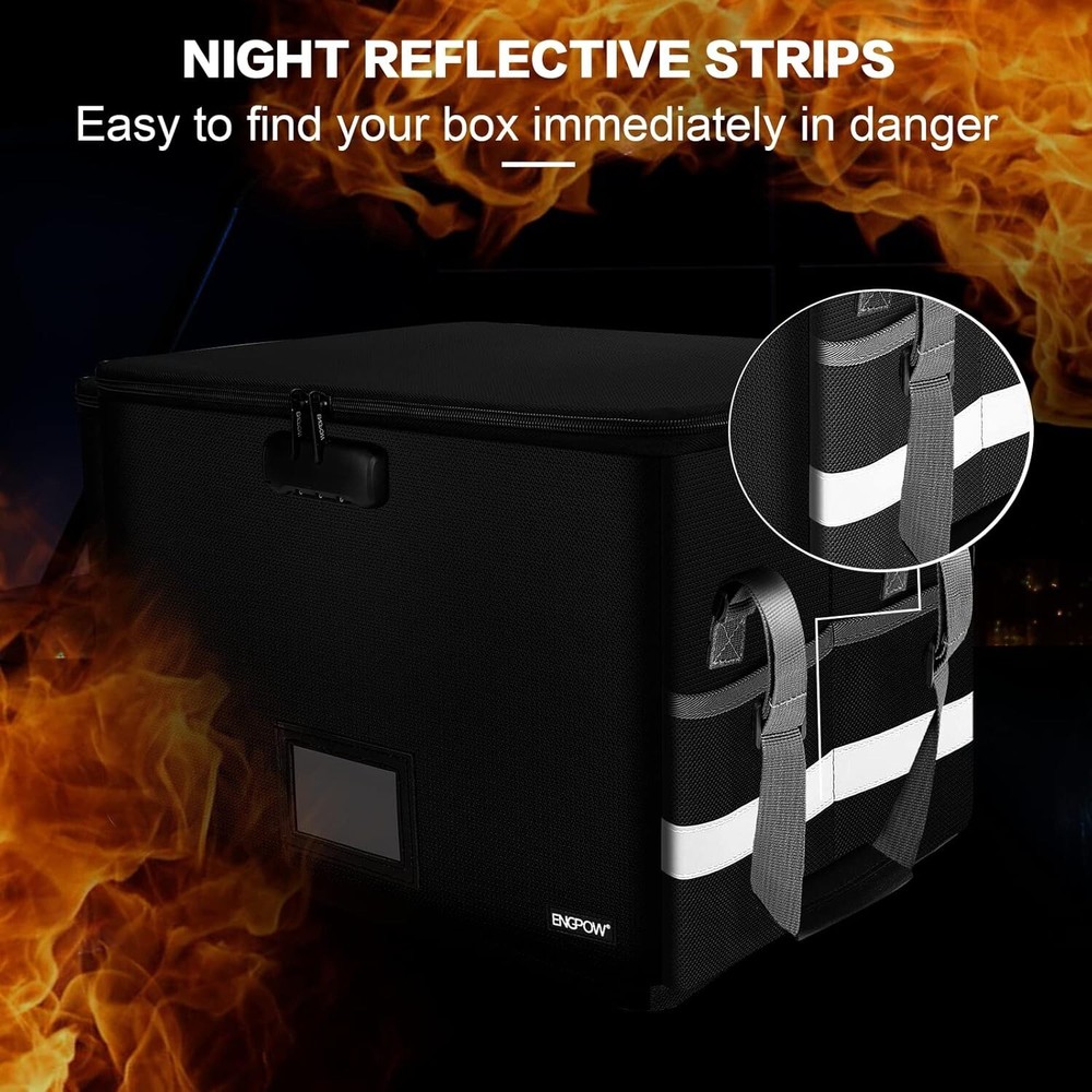 Fireproof Document Organizer with Lock - Portable and Waterproof Storage Box