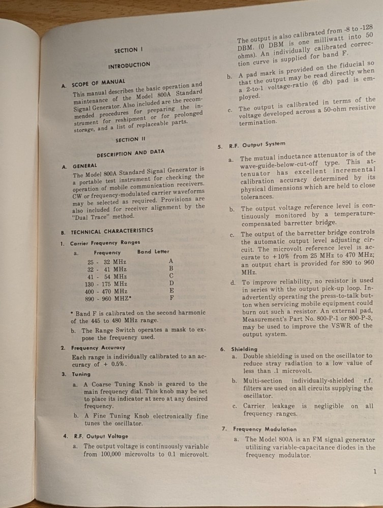 Edison Electronics 800A RF Signal Generator