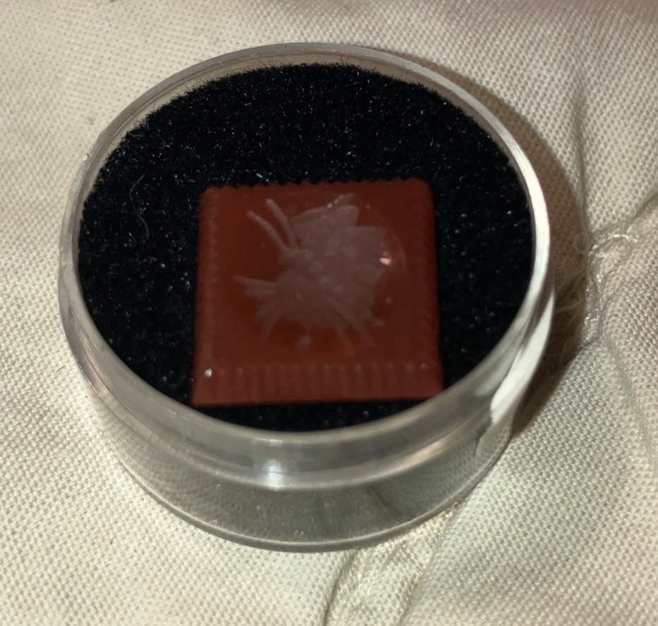 Vtg Fine Square Carnelian Intaglio