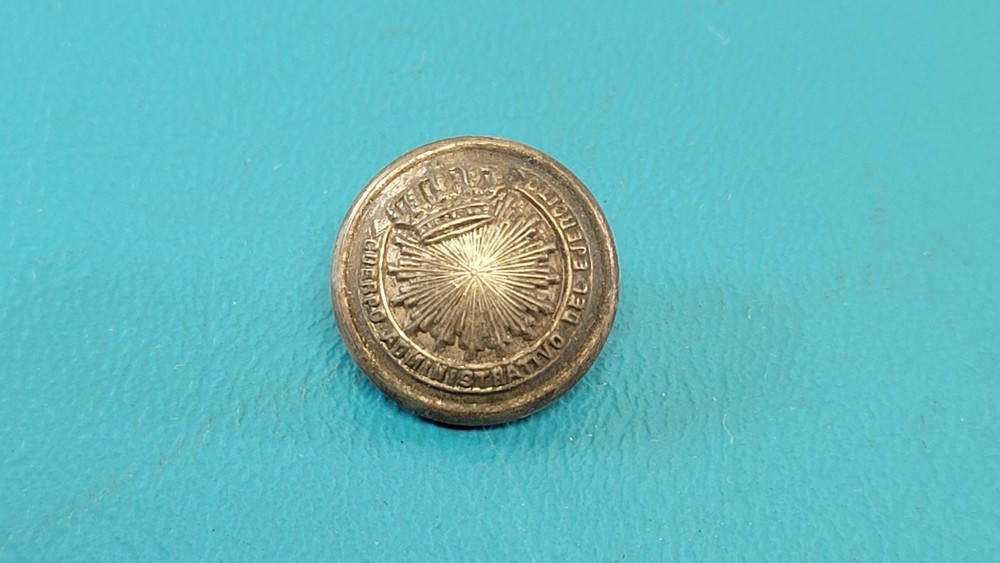 Spanish Amer War Button Army Administration Corps Silver EXTRA FEIN TR1056