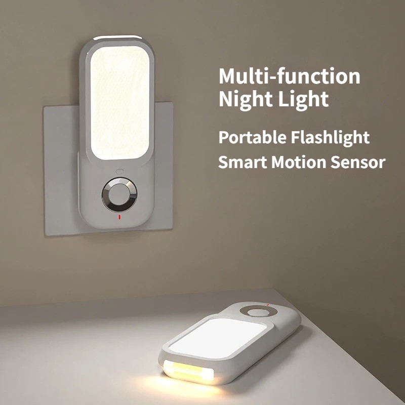 LED Motion Sensor Night Light Wireless Charging Flashlight for Bedroom Corridor