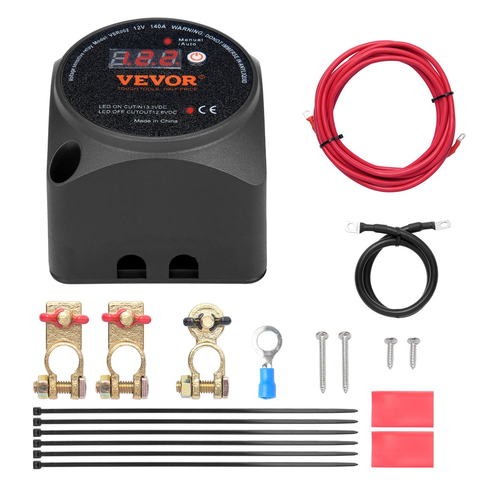 Split Charge Relay Kit Voltage Sense Relay 12V 140A Dual Battery Isolator