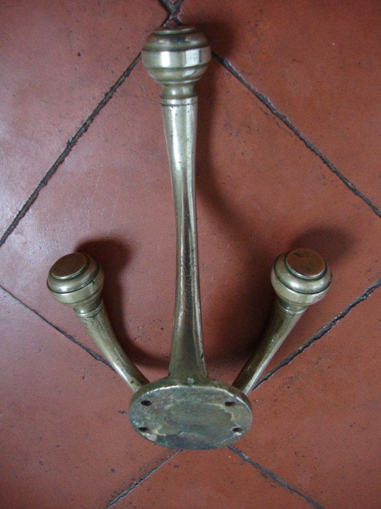 Antique superb quality German silver solid Nickel large coat hook