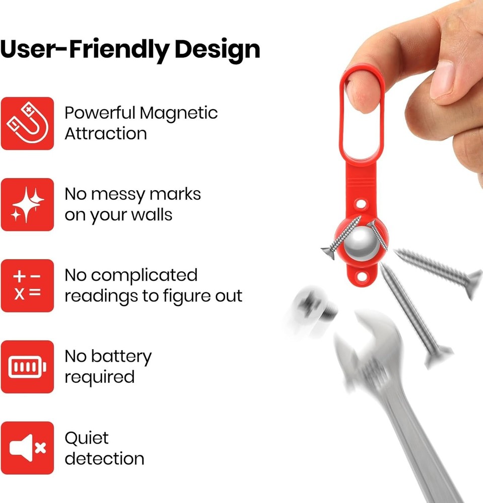 (2-Pack) Magnetic Stud Finder - 27 Lbs of Pull Power Stud Ball, Detects Nails,