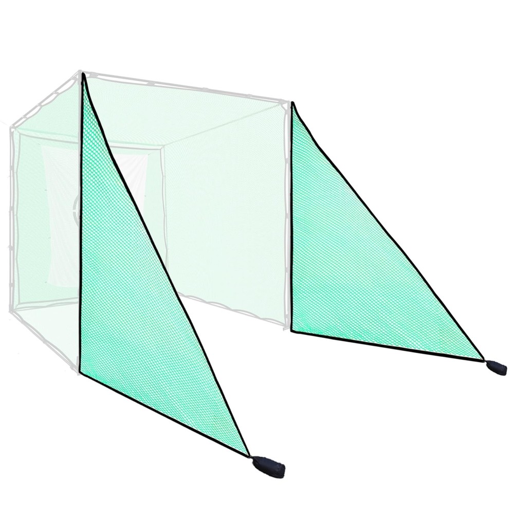 2PCS Green Golf Triangle Side Net with Sandbags - Practice Hitting & Simulator B