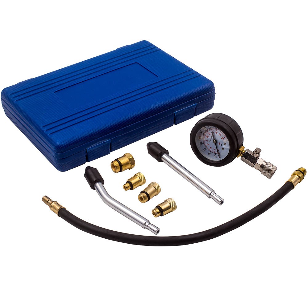 Spark Plug Cylinder Compression Tester Test Kit Measuring Tool w/ O-ring