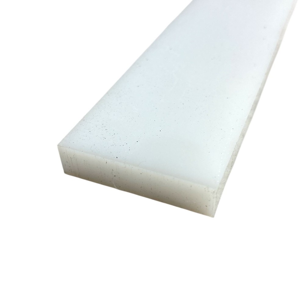 1/2" x 2" x 14", UHMW Plastic Rectangle Bar, White