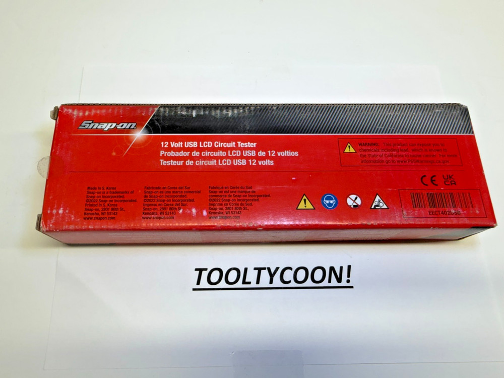 Snap-on Tools NEW 12V Digital Display Circuit Tester with USB Plug EECT402USB