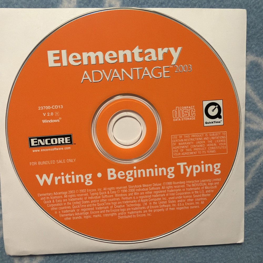 Lot of 7 Elementary Advantage 2003 PC CD-ROM Set - Math Reading Spanish Typing