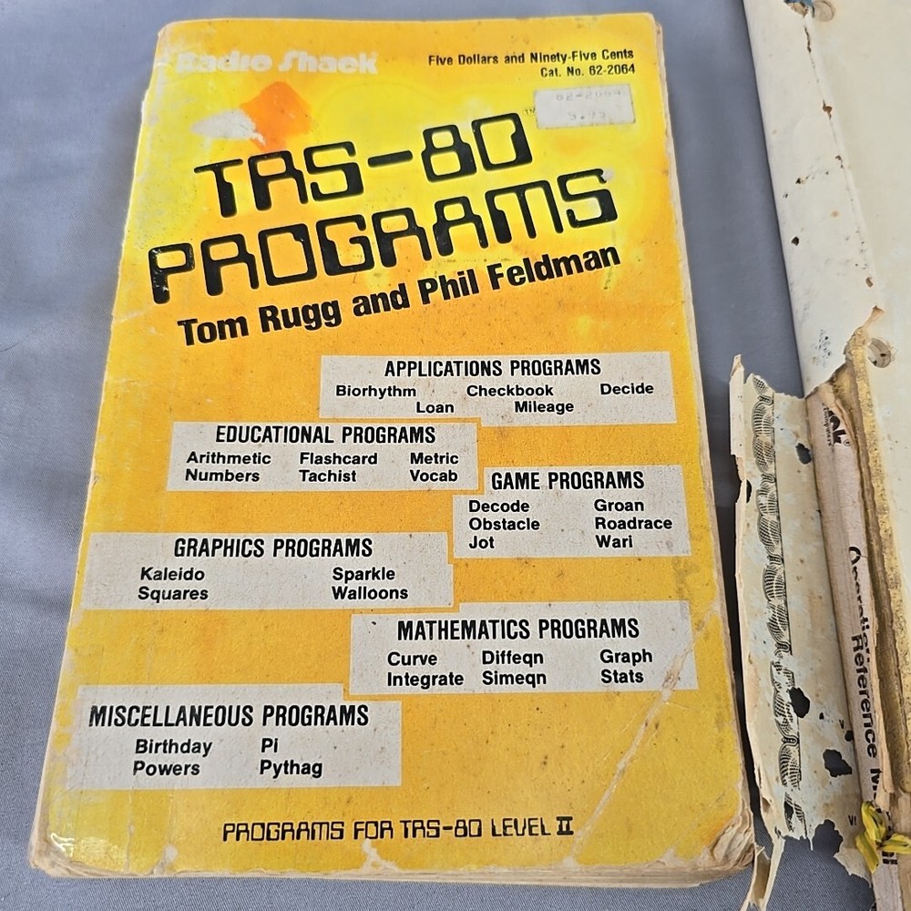 Vintage Radio Shack Computing TRS-80 Programs Book and Operation Manual