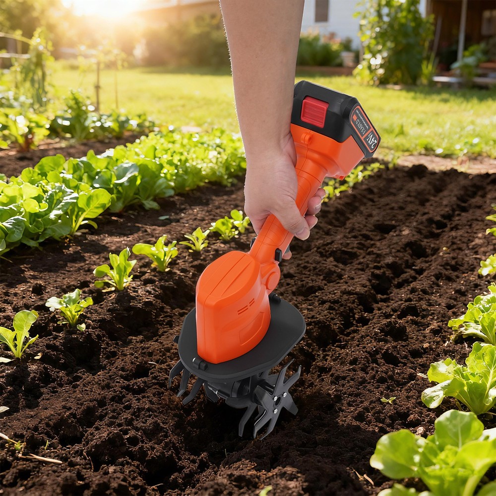 Compact Tiller Lightweight Electric Handheld Tilling Machine Rechargable