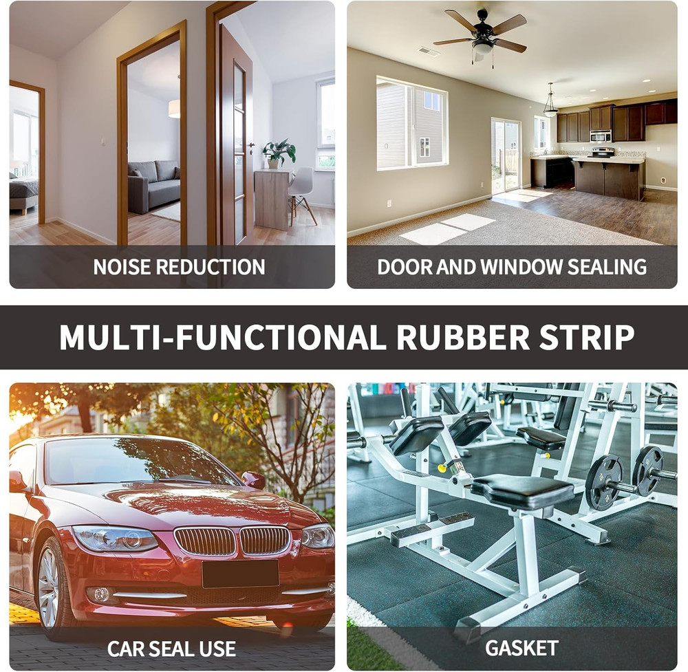 Self Adhesive Rubber Strips, Solid Neoprene Rubber Sheets Rolls Strips with Adhe
