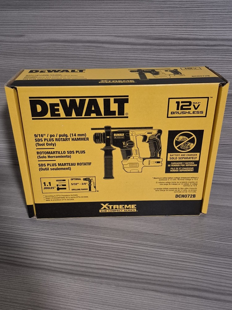 DEWALT XTREME 12V Max SDS-plus Cordless Rotary Hammer Drill DCH072B Tool Only