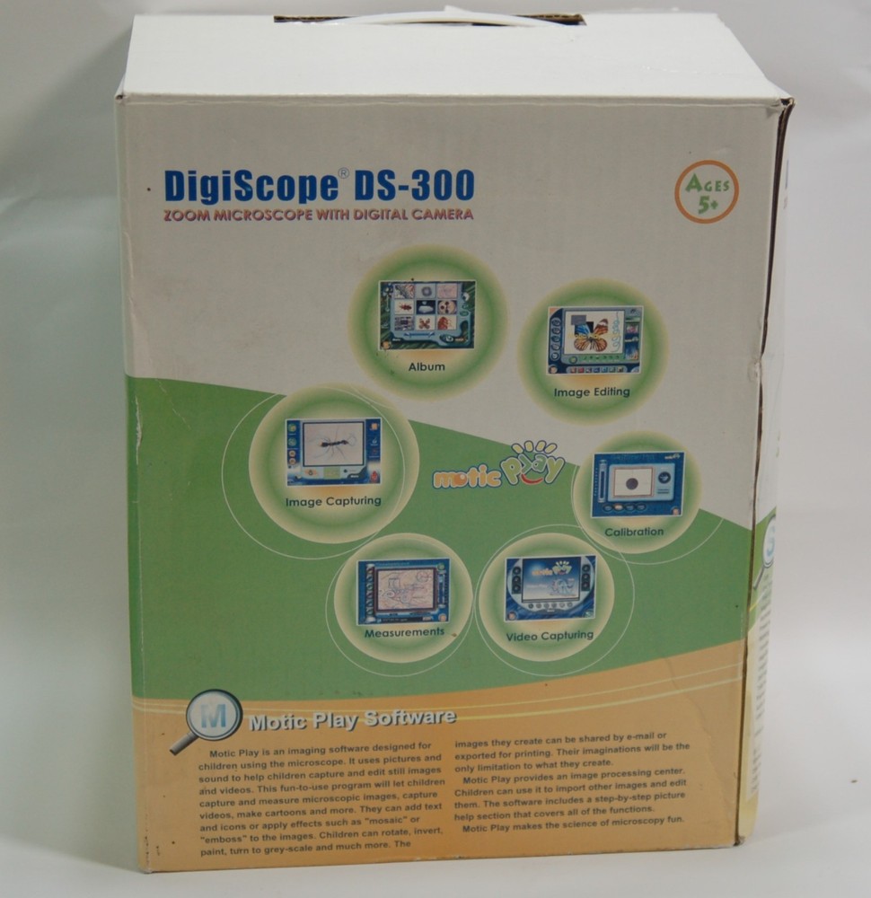 Motic DigiScope DS-300 Zoom Microscope With Digital Camera in box