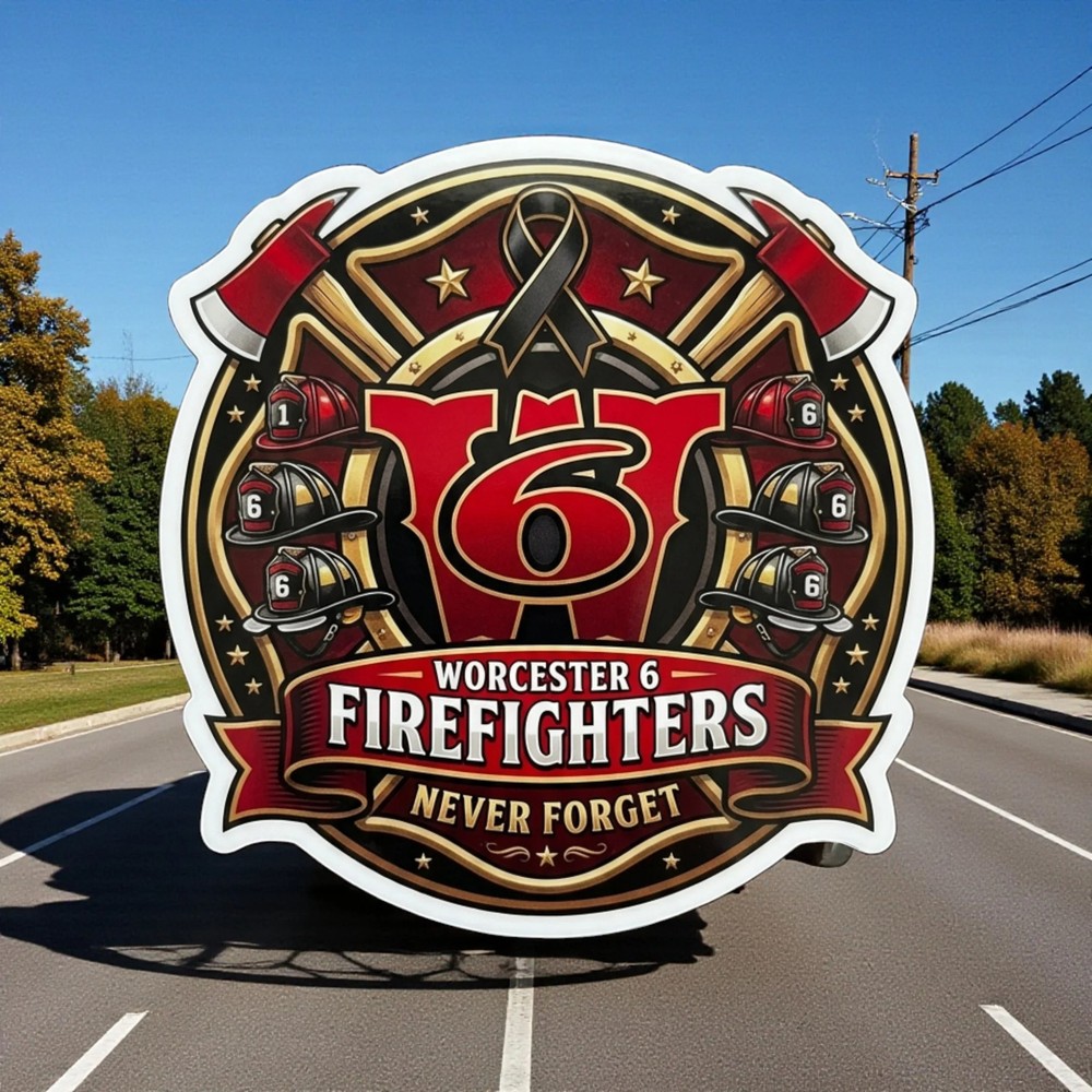 Worcester 6 Memorial Maltese Firefighter Window Decal Sticker - PLATFORM