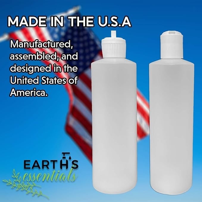 NEW Earth's Essentials 2 Pack Refillable 16 Ounce Plastic Squeese Bottles