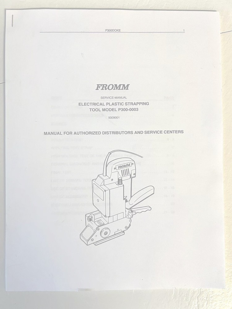 Fromm P300 Electric Sealless Strapping Tools-Work Intermittently