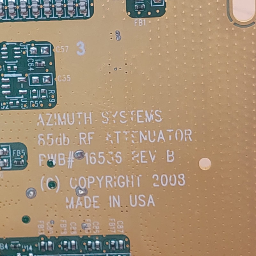 Azumuth systems 85 db rf attenuator pwb 16536 rev B