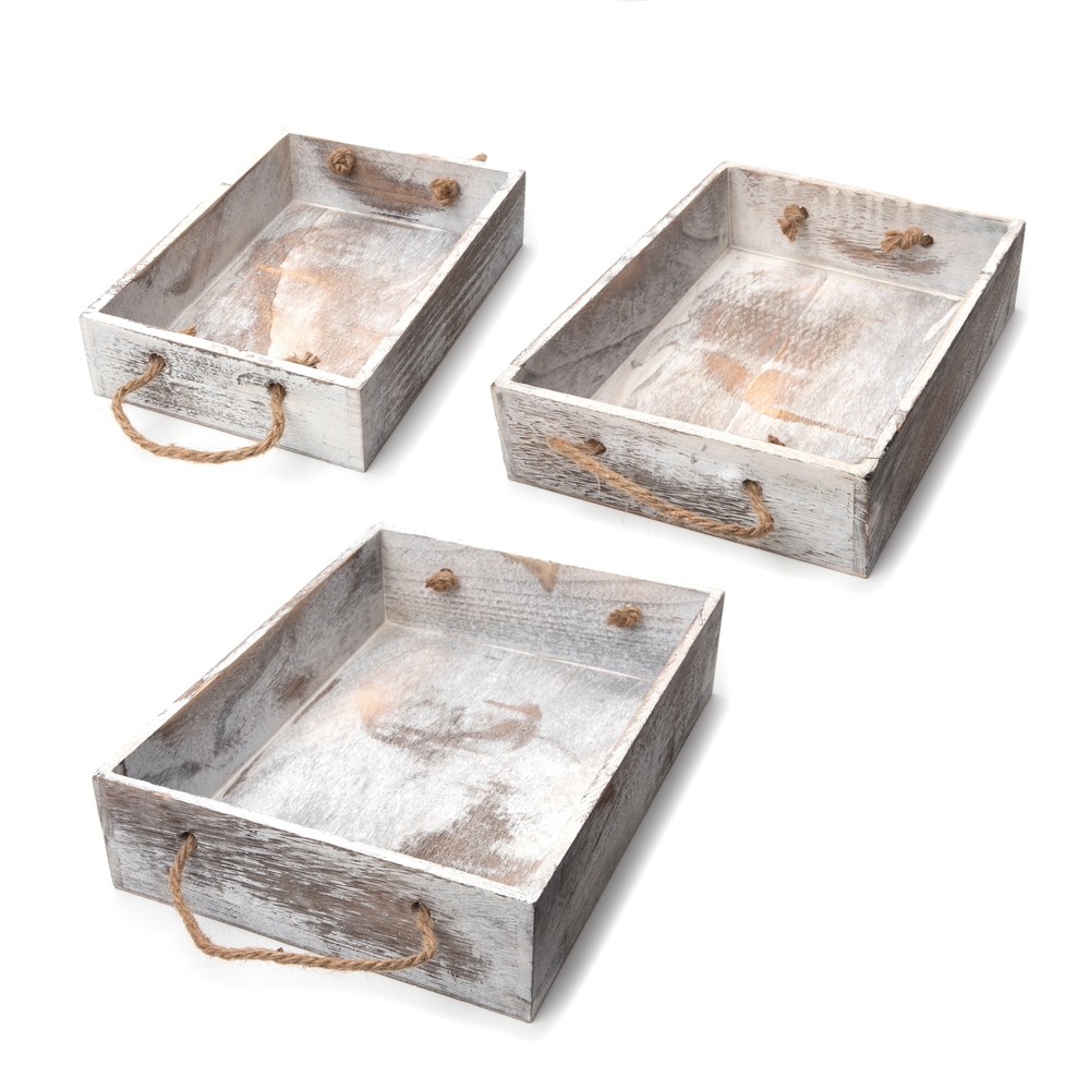 Rectangular Nested Tray Set, 3 Pieces in Multiple Sizes