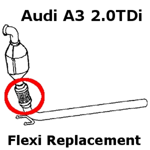 Audi A3 2.0TDi 2003-2008 Exhaust Replacement Flex Flexi front Pipe