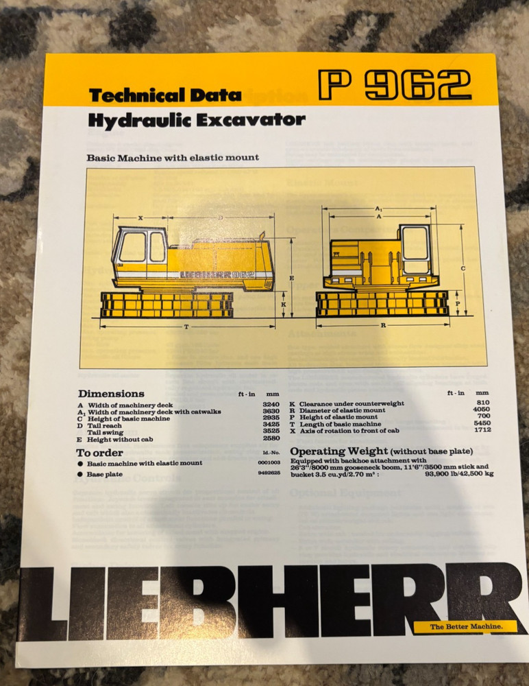 Liebherr P 962 Excavator Brochure AMIL25