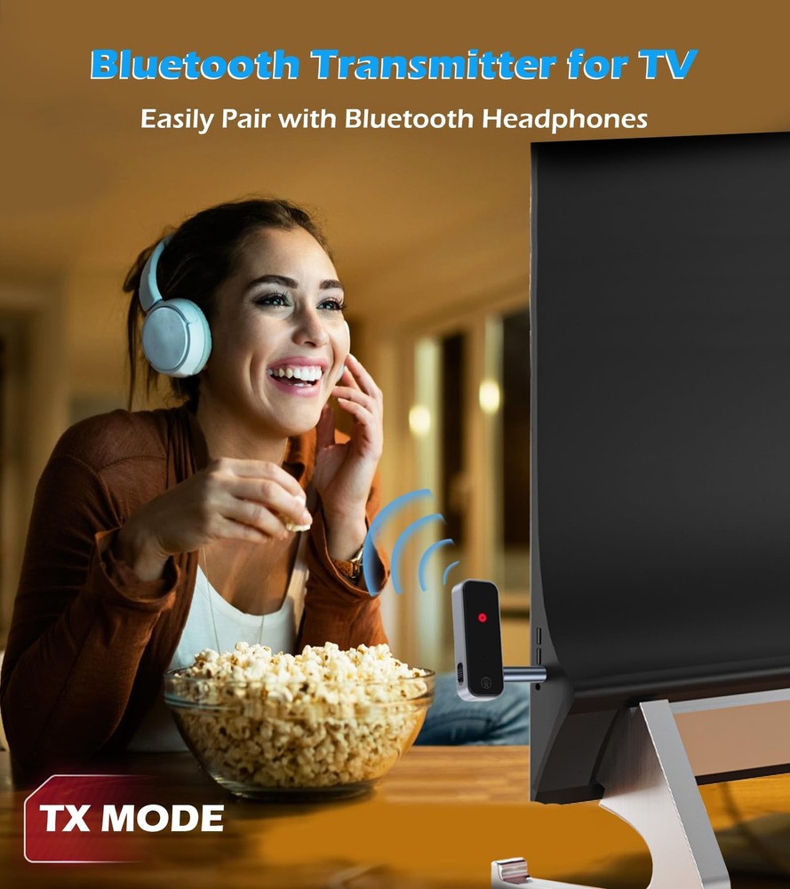Bluetooth 5.3 Transmitter Receiver, Bluetooth Transmitter for TV/Headphone/Ai...