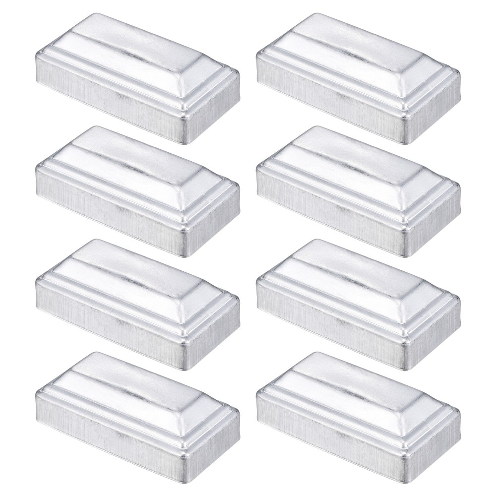 8Pcs Fence Post Cap, Galvanized Deck Post Caps Fit 3.2" x 1.6" Pipe, Silver