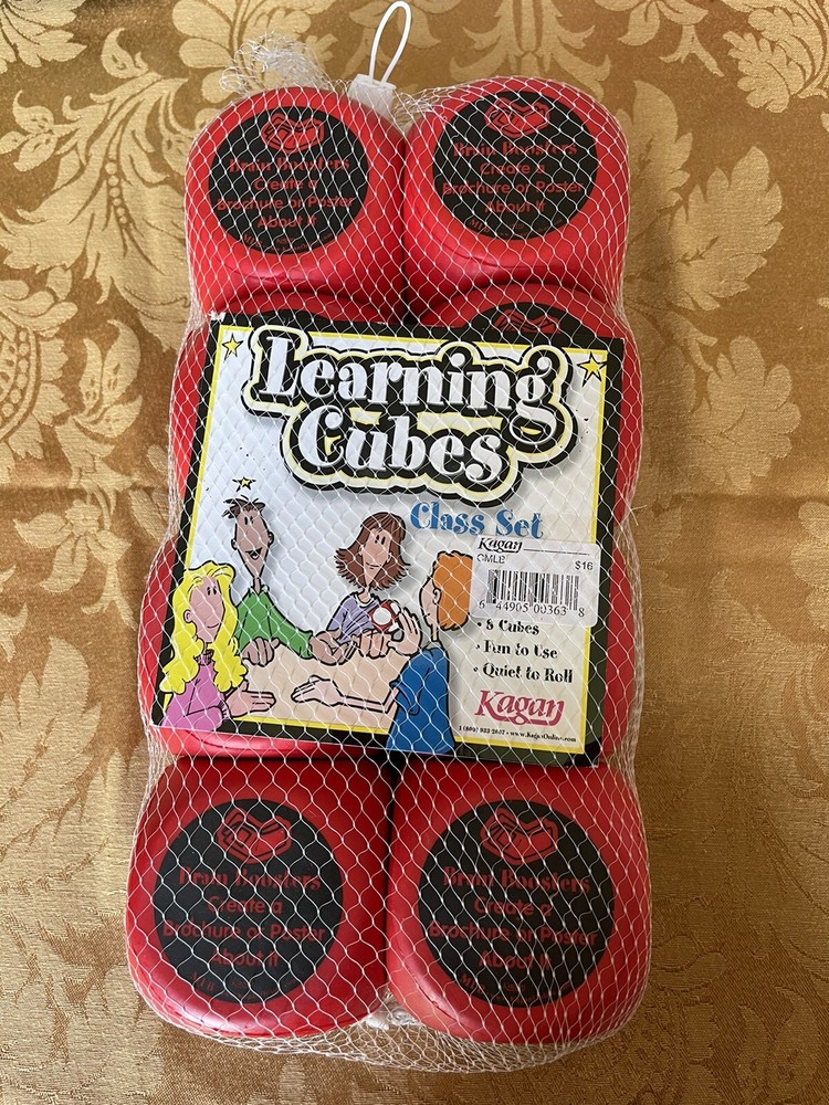Kagan Learning Cubes Class Set 8 Cubes Brain Booster Roll Red Blocks Foam
