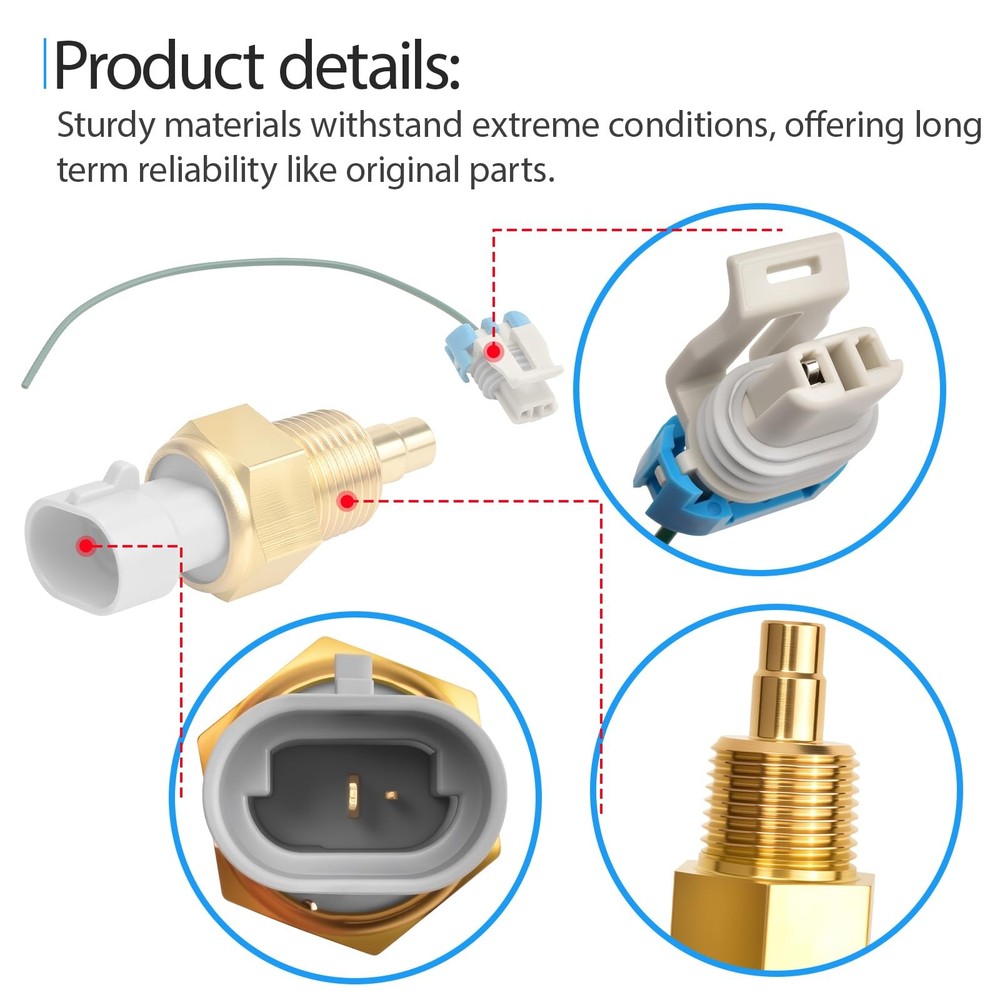 213-77 Engine Coolant Temperature Sensor with Connector Pigtail Harness Kit...
