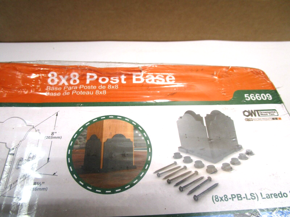 OZCO 56609 Laredo Sunset 8x8 Post Base Kit, (1 per Pack)