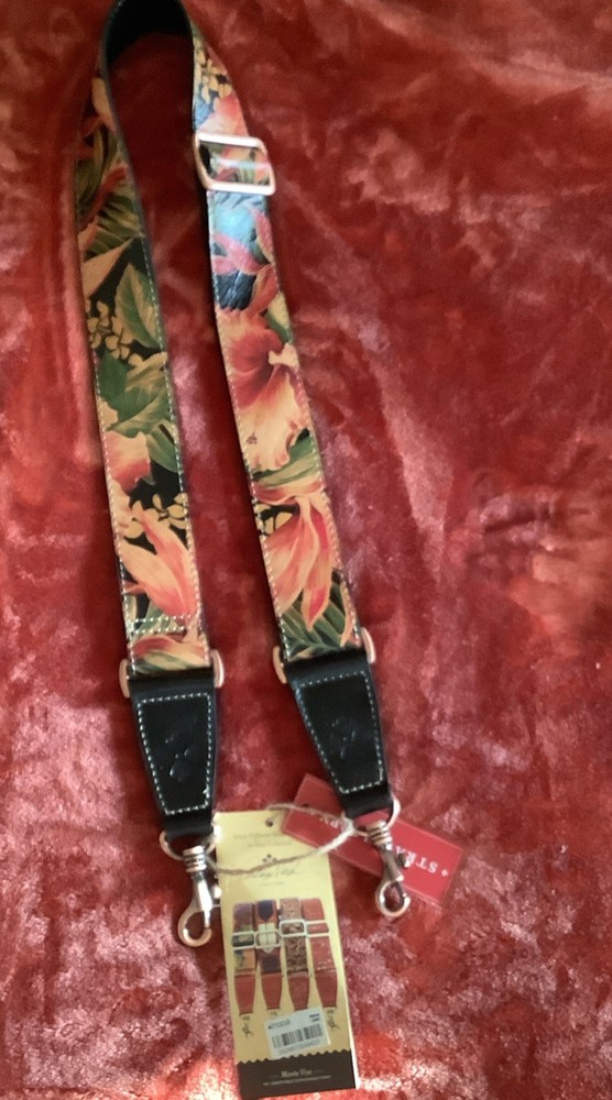 Strap Happy Adjustable Floral Pattern Bag Strap Metal Hardware Women