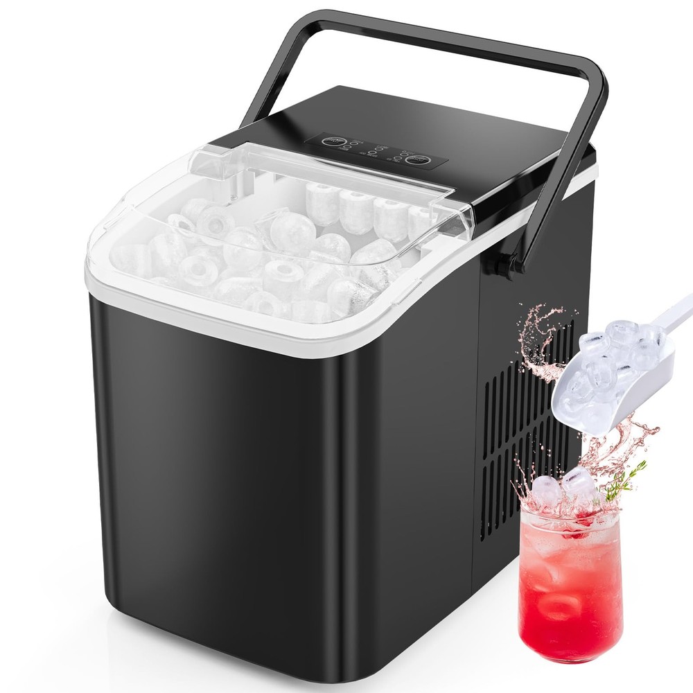 Countertop Ice Maker Machine, Portable Self-Cleaning Ice Machine with Ice Sco...
