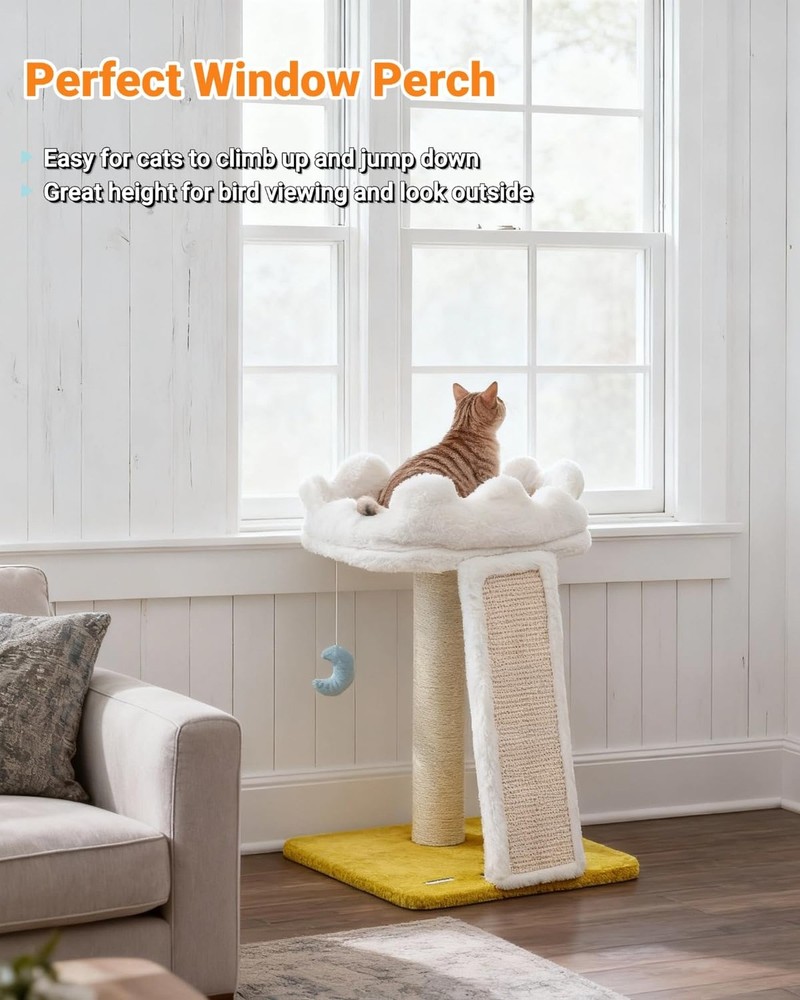 Happi N Pets New Cloud Cat Tree Tower, Cat Scratching Post with Bed, Small Ca...
