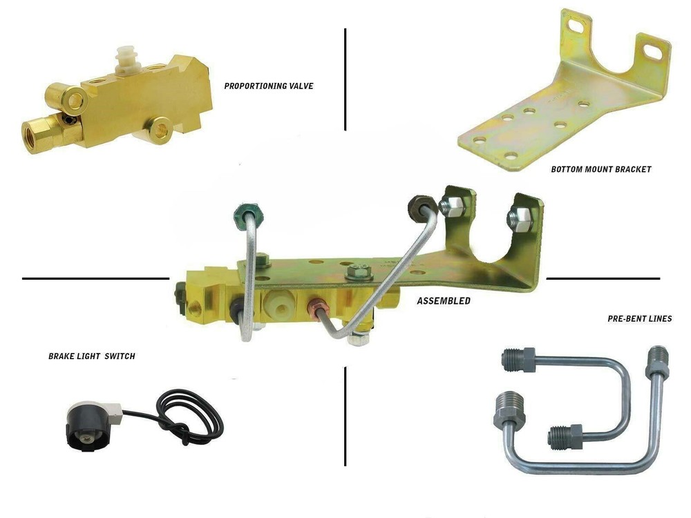 Buick GM Proportioning Valve Disc Drum Under Master Cylinder Bottom Mount Kit