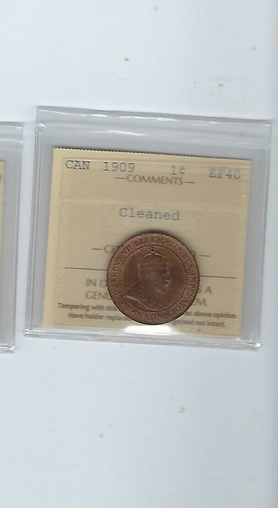 CANADA 1C CENTS 1909 King Edward ICCS EXF