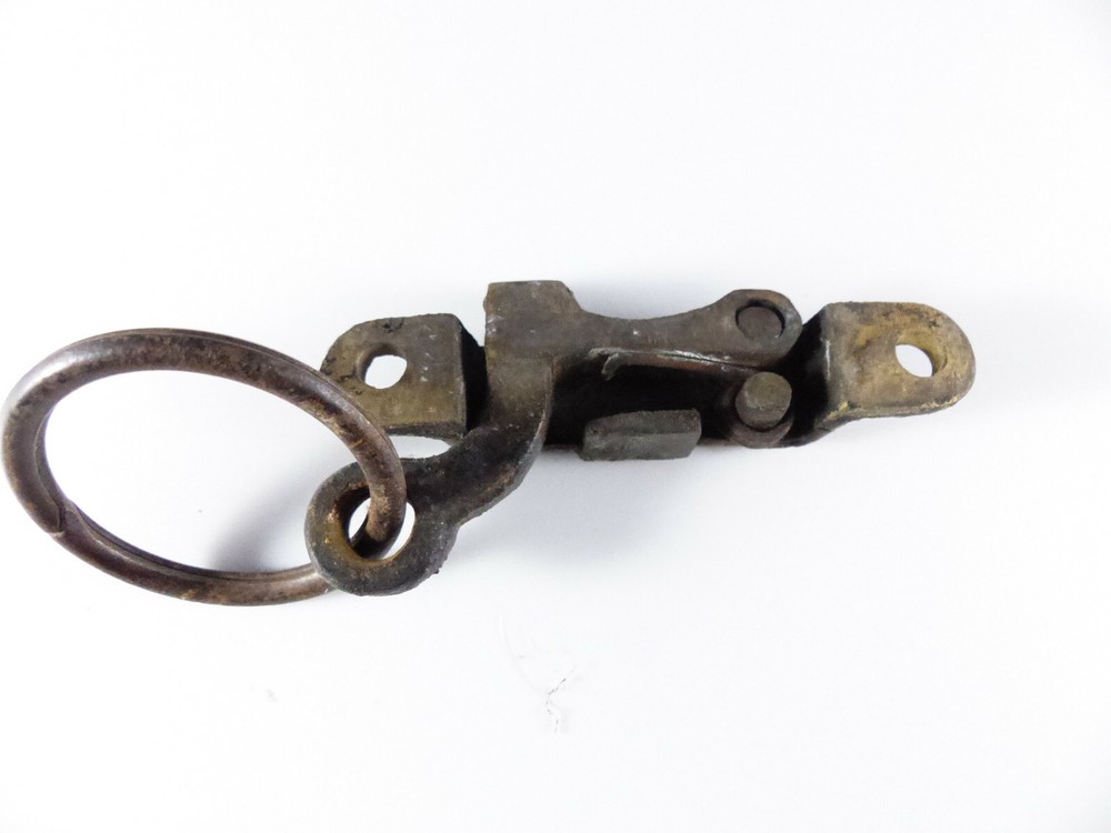 Vintage Brass Window Sash Ring Latch Spring Loaded