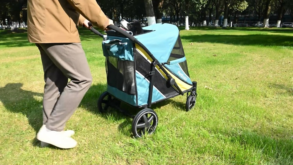 Large Dog Stroller for Medium & Large Pets - Easy Fold, Dual Entry, All-Terrain