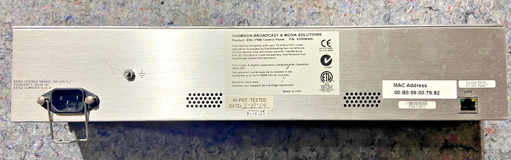 USED Grass Valley Encore/Prelude PMB Control Panel POWER TESTED